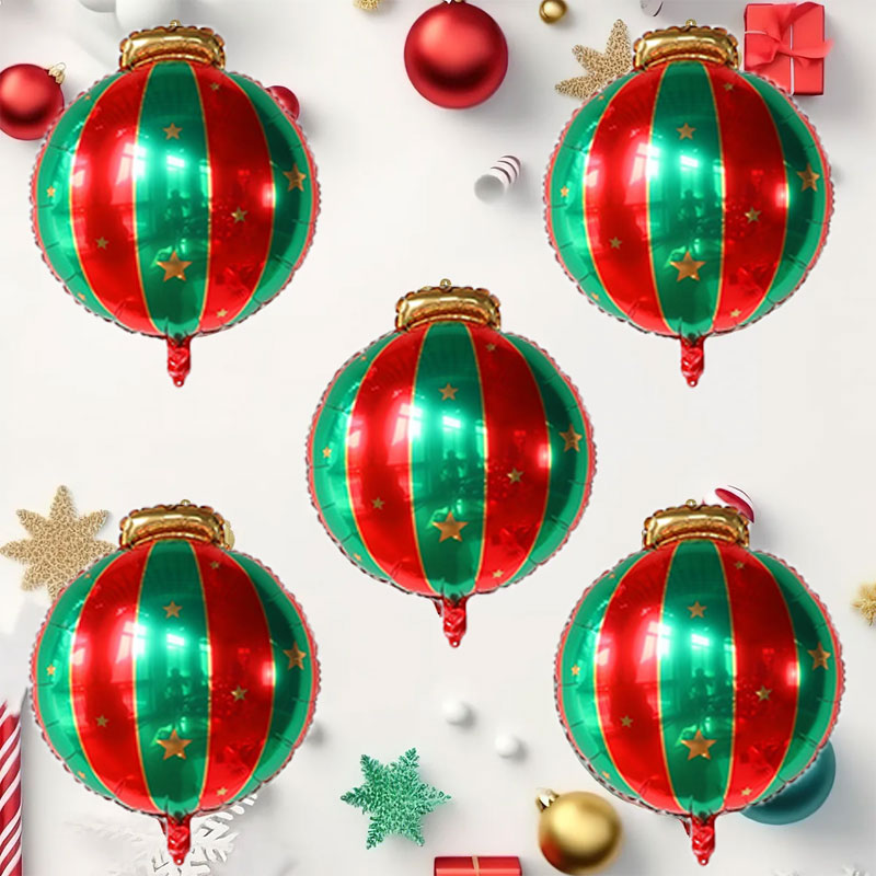 Party Event Supply Store - 5pcs Red Green Christmas Ball Sahpe
