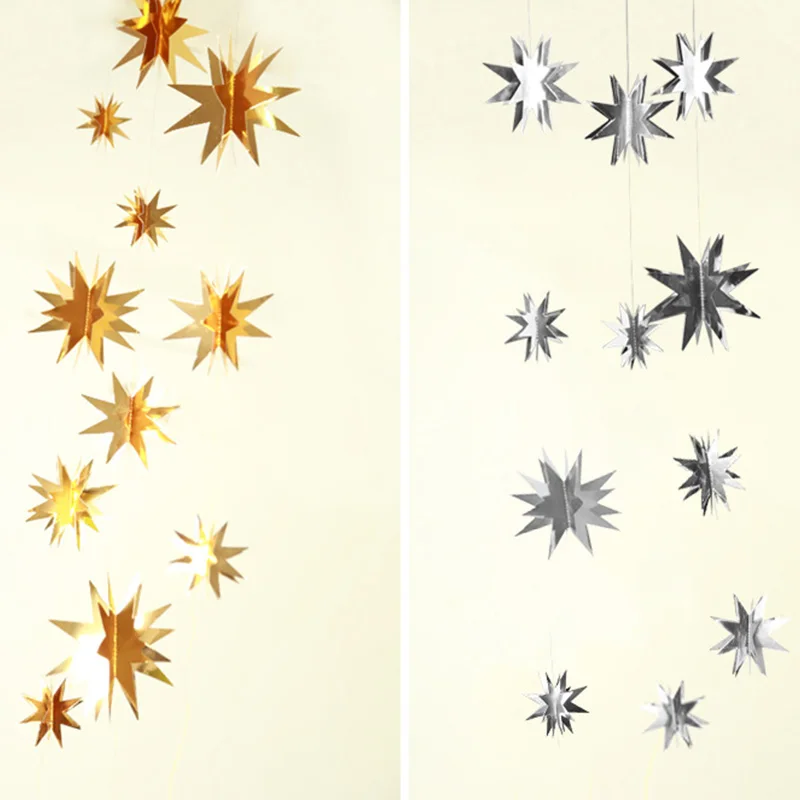 2M Gold Silver 3D Star Paper G - огляд і ціна Party Banner Gold