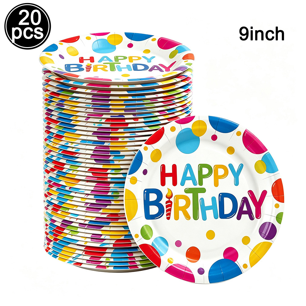 Colorful Polka Dot Happy Birth - огляд і ціна Paper Straw Color