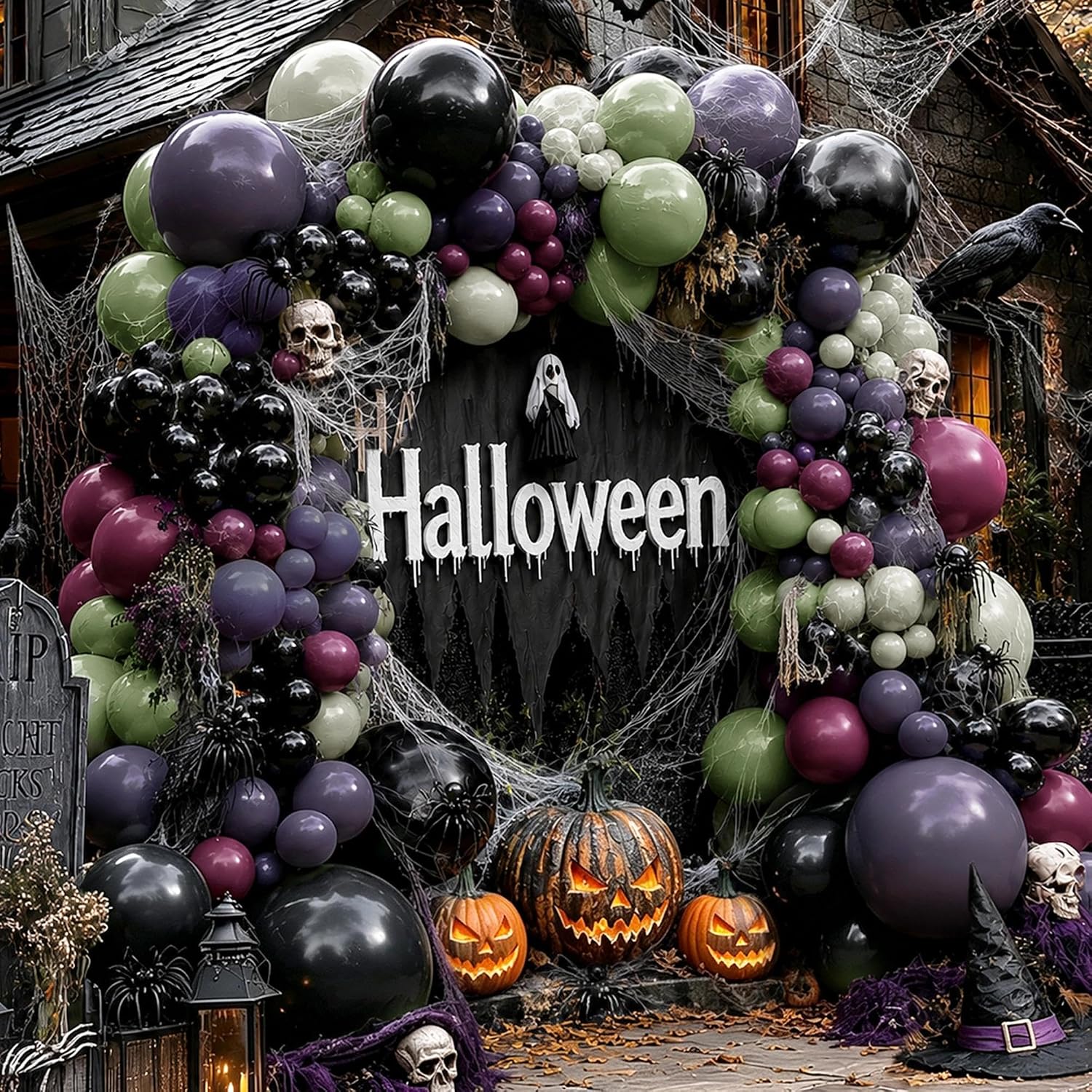 Black Purple Green Halloween S - огляд і ціна Balloon Arch Kit
