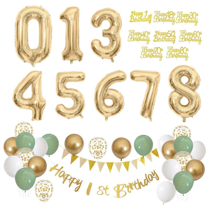 28 Pcs Birthday Decoration Set - огляд і ціна Party Banner Gold
