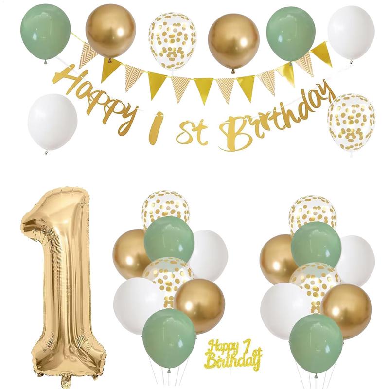 28 Pcs Birthday Decoration Set - огляд і ціна Party Banner Gold