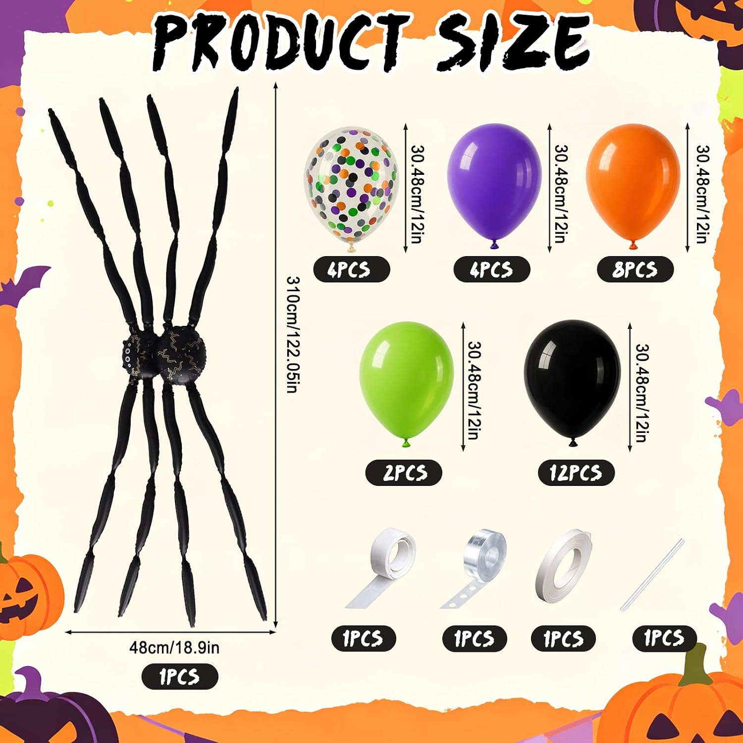 Halloween Balloon Arch Kit wit - огляд і ціна Balloon Arch Kit