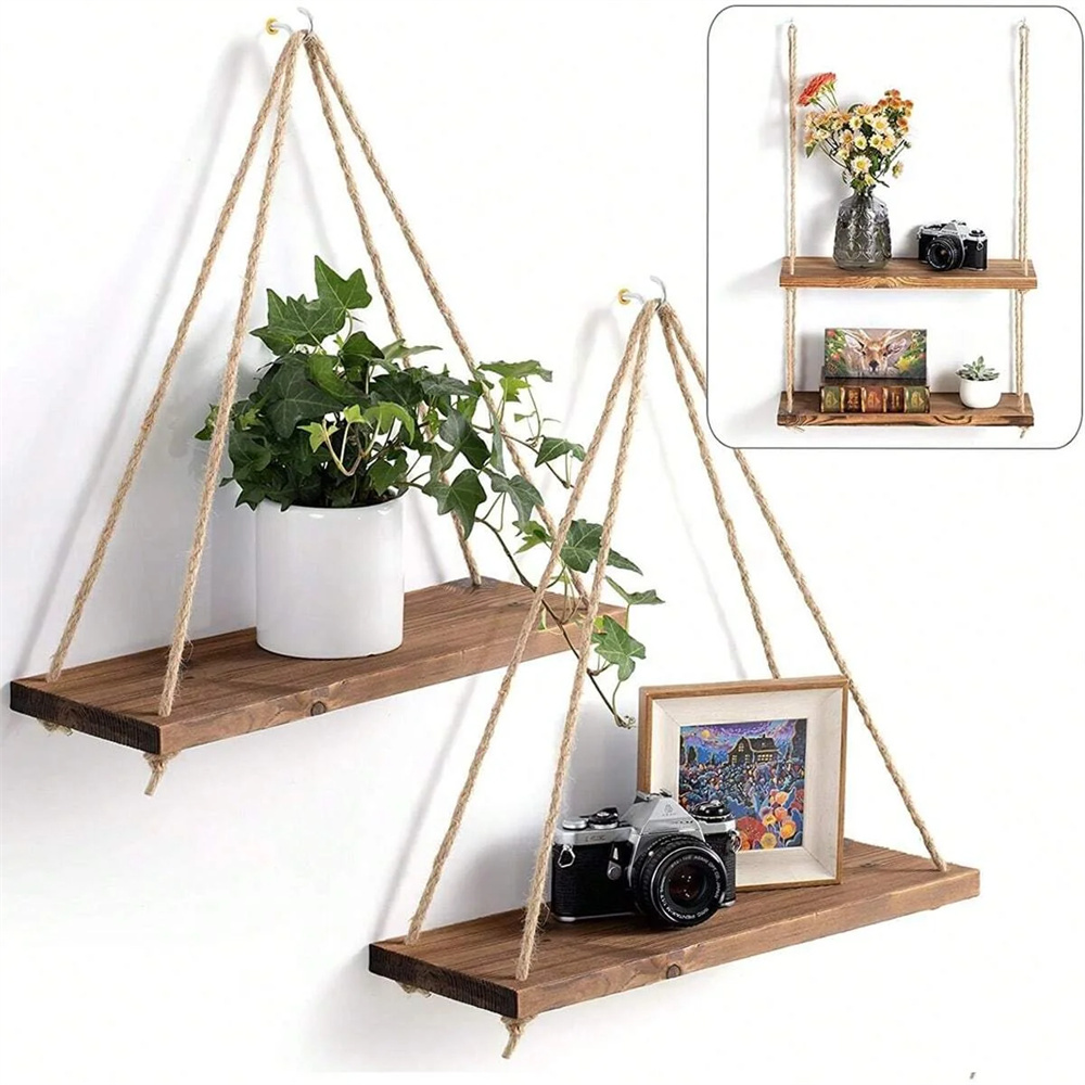 1Set Wood Hanging Shelves Swin - огляд і ціна Flower Wall Panel
