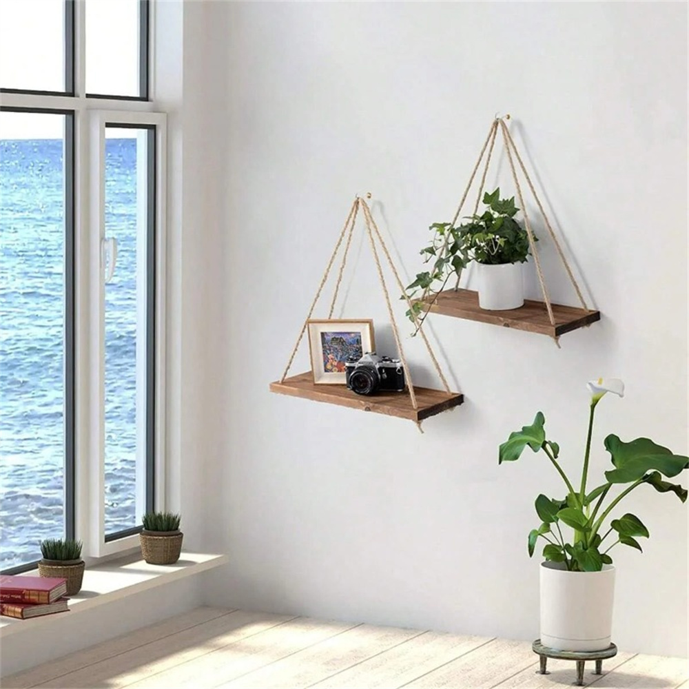 1Set Wood Hanging Shelves Swin - огляд і ціна Flower Wall Panel