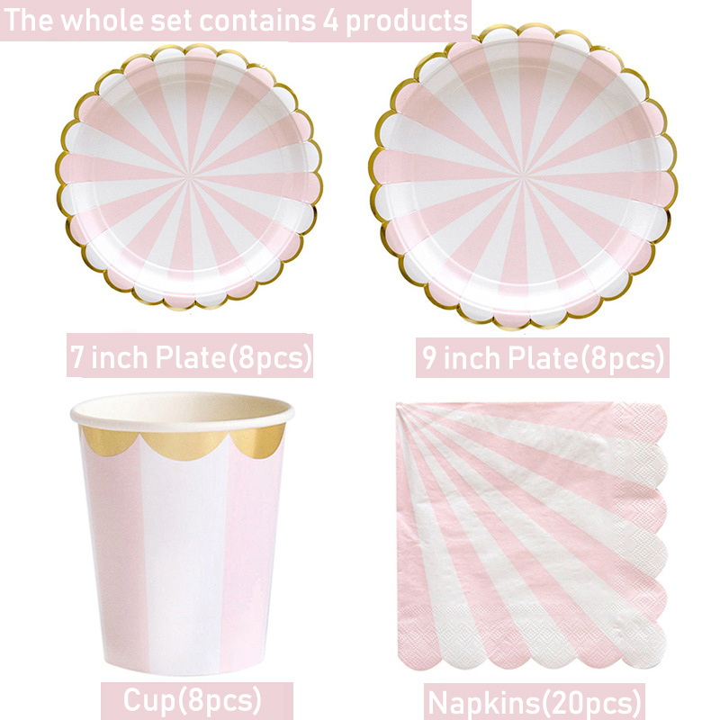 Striped Disposable Tableware P - огляд і ціна Paper Straw Color